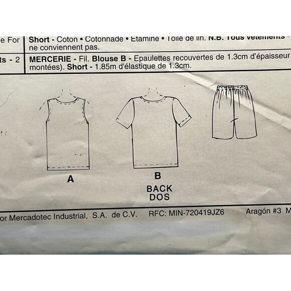 McCalls 7635 Sewing pattern tshirt tank top shorts skort size 6 8 10 12 - Picture 7 of 7